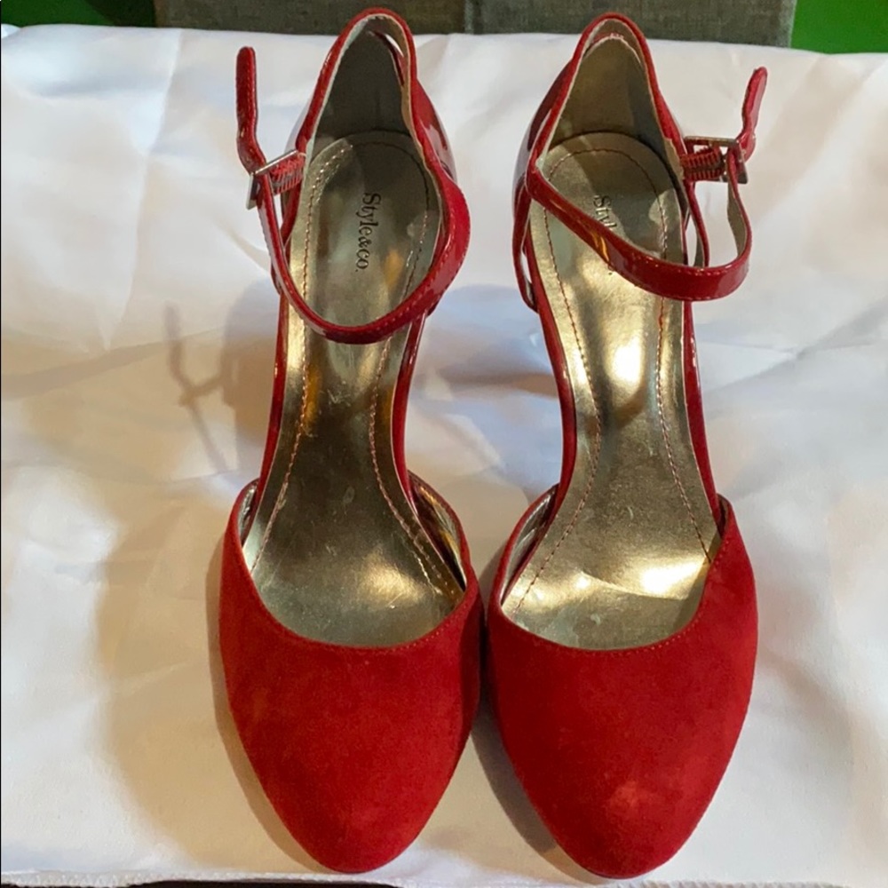 Red Suede Style & Co. heels